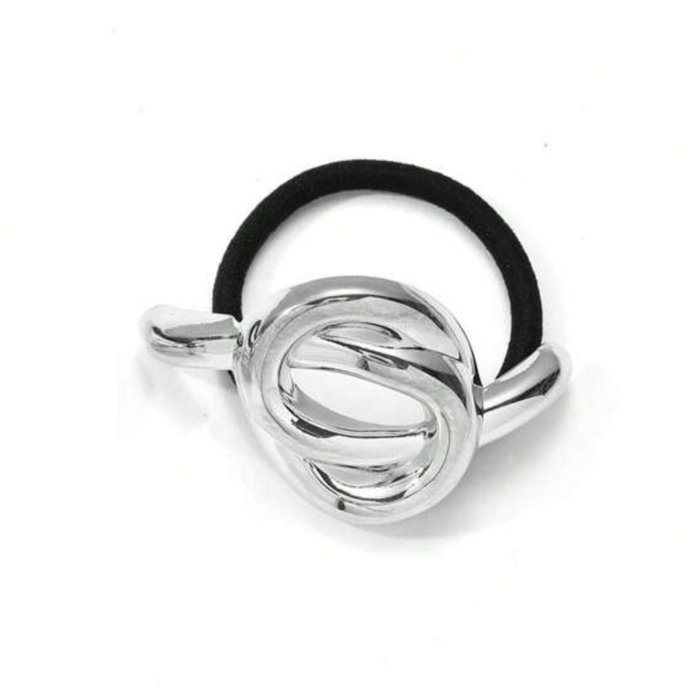 GOLD OR SILVER Metal Geometric Hair Tie/Ponytail Holder - Picture 6 of 10
